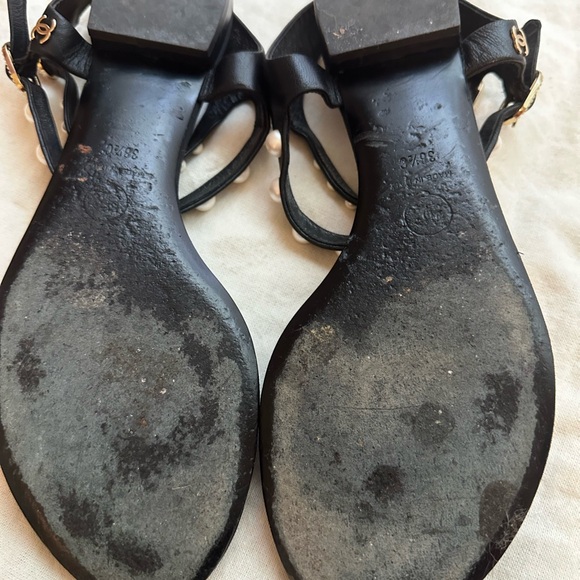 CHANEL Interlocking CC Logo TStrap Sandals - Picture 9 of 12